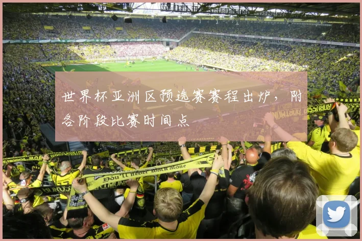 世界杯亚洲区预选赛赛程出炉,附各阶段比赛时间点